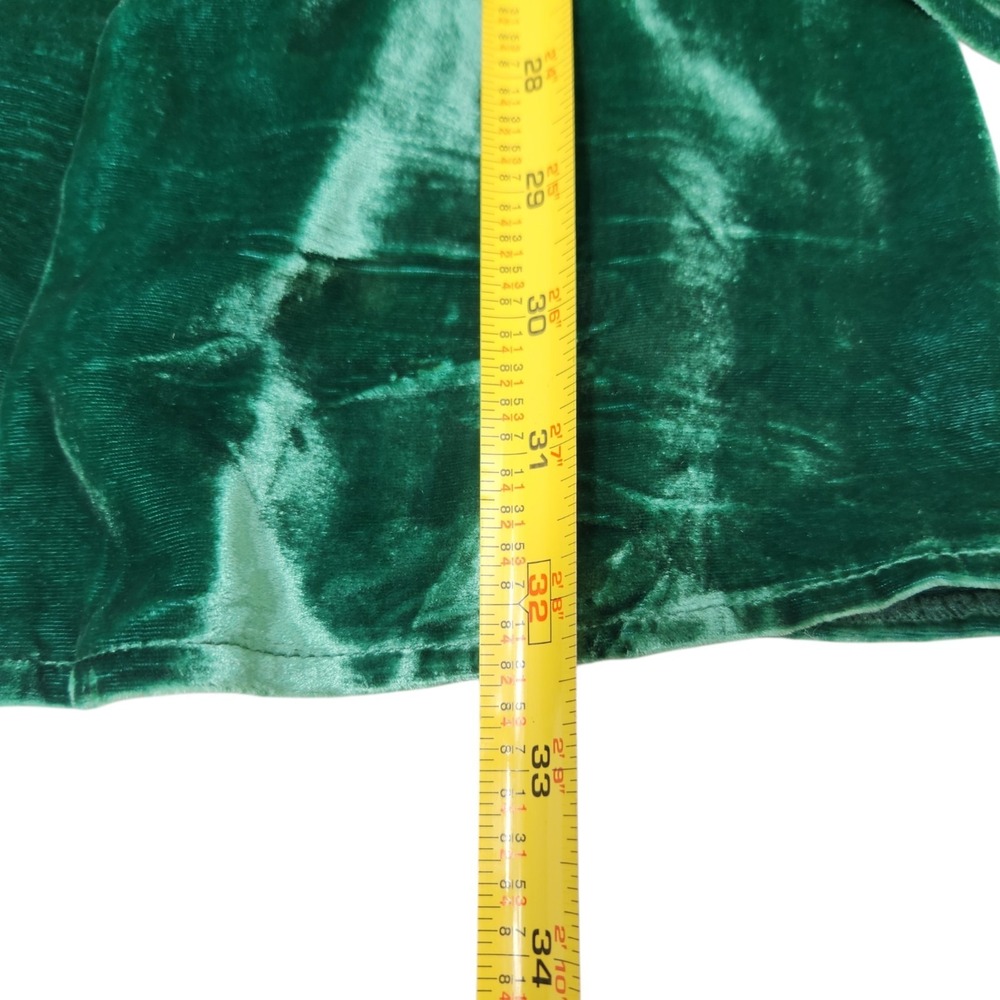 Reformation Size XS Emerald Green Velvet Wrap Mini Dress‎ 3/4 Sleeve Burnout - Picture 13 of 13